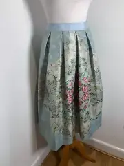 TED BAKER pleated midi skirt Size 2 UK 10 NEW BNWT Patchwork placement pattern