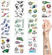 Football Temporary Tattoos for Kids,10 Sheets Football Temporary Transfer Tattoos Stickers for World Cup Soccer Party Gift Birthday Party Bag Fillers Boys Girls Kids