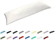 Gyulin 100% Cotton 300TC Envelope Style Body Pillow Cover Pillowcase Pillow Protector Cushion Cover Non Zippered Only Cover No Insert (White,50x150cm)