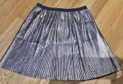 ZARA KIDS Girls Silver Metallic Pull-On Skirt - BNWT
