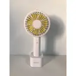 ［二手]KINYO白色手持小電風扇（3階段風力/充電式/附線）