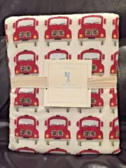 NEW Pottery Barn Kids Boy's Fire Truck Engine Flannel Full/Queen Duvet Cover Red
