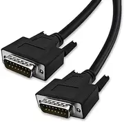 XANHAM 65 Feet(20 Meter) DB15 15 Pin Two Row Straight Through Serial Cable, Double Shielded(Metal Braiding&AL-foil), Male to Male, Black, SC910S12MM