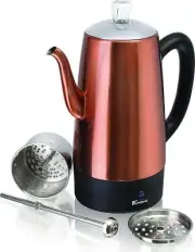 Euro Cuisine PER08 Stainless Steel Electric Coffee Percolator, 8 Cup, Polished