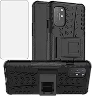 Phone Case for OnePlus 8T OnePlus8T Plus 5G with Tempered Glass Screen Protector Cover and Hard Rugged Hybrid Cell Accessories One Plus8T On 1 Plus 8Tplus 1plus 8T+ One+ 1+ 1+8T Pro G5 Cases Men Black