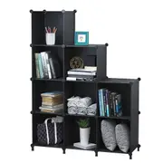 Cube Storage Organizer 9-Cube Closet Organizer with Hammer Cabinet Storage Black Display Shelf Bookshelf for Kids, Living Room