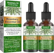 Hair Growth Rosemary Essential Oil, Hair Treatment Oil, Refreshing Non-Greasy Hair Oil for Damaged Hair & All Hair, Nourishes Scalp and Stimulates Hair Growth, Prevent Hair Loss, Strengthen Hair, (2 PACKS)