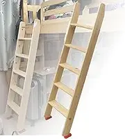 Bunk Bed Ladder 3 Step/4 Step/5 Step Bunk Bed Ladder, Wooden Inclined Ladder for Indoor Loft Bed, Universal Space Saving RV Ladder with Hook Bracket and Non-Slip Feet (Size : 125cm(49in))