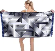 Lazy Dayz Travel Beach Towel Blanket (150x70CM)-Quick Fast Dry Super Absorbent Lightweight Thin Microfiber Towels with Tassel for Pool Swimming Bath Camping Yoga Gym