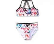 Jantzen Girls Chevron Print 2 Piece Bikini Swimsuit Size 10 7484