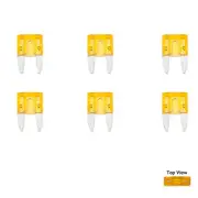Spade Set Kit 5A Amp Motorcycle Automotive 6x Mini Blade Fuse APM ATM Plug