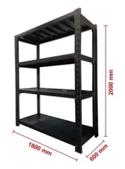 1.8m L×2m H×0.6m D Heavy Duty Shelving Garage Warehouse Storage Metal Rack