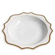 Anna Weatherley Antique White with Gold Salad Serving Bowl