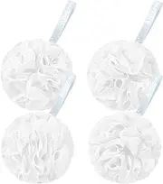 AmazerBath Loofah Sponge 75g/Piece, Exfoliating Bath Sponge Body Scrubber - Loofa Set of 4 - Snow White, Large
