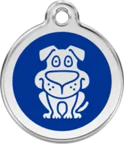 Red Dingo Enamel Dog Tag - Dark Blue - Lifetime Guarantee - Cat, Dog, Pet ID Tag