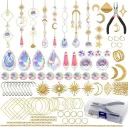 DIY Wind Chimes,Sun Catcher,200 Pcs Suncatcher Kit with Hooks Chains