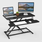 32 Height Adjustable Standing Desk Converter for Home Office (Black)