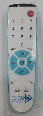 CLEAN REMOTE CR1 Universal TV Remote Control, Spillproof - Brand New