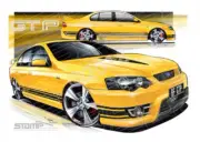 FPV BF GT BF GT-P RAPID BLACK STRIPES A2 FRAMED PRINT (FV031J)