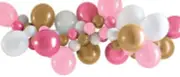 Pink, Gold and White Balloon Garland - 40 Balloons and Tape