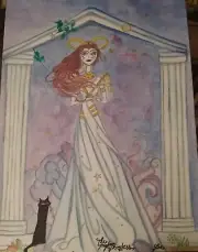 The High Priestess: Watercolor Original (TAROT, Magick)