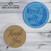 Thank You Cookie Cutter and Embosser - 6.5cm Round