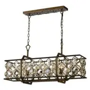 Telbix Mimosa 6 Light Boho Mocca with Crystal Pendant Light