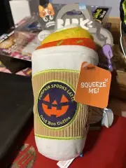 BARK Howl Raisers, Pumpkin Spooks Latte, Squeaky Dog Toy, All dog Sizes