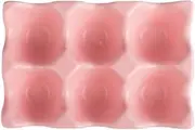 6 Grids Egg Trays Ceramic Egg Holder Anti-Slip Egg Box Frige Shockproof Egg Storage for Home Kitchen Restaurant-Pink