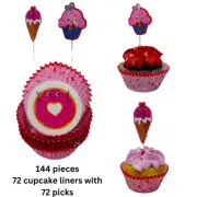 Valentine’s Day Pink and Red Cupcake Kit with Ice Cream and Cupcake Picks