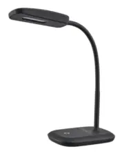 SUNBEAM FLEXIBLE NECK LED DESK LAMP ADJUSTABLE LIGHT DIMMER BLACK.