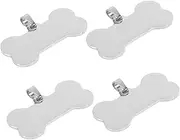 Anneome 4pcs Stainless Steel Pet Nameplate Stamping Blank Tag Pendants Dog Charms Stainless Steel Labels Earring Making Supplies Engraving Blanks Tags Stamping Dog Collar Name