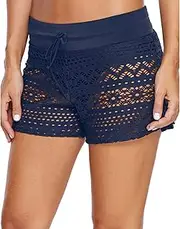 [FEESHOW] Women's Swim Shorts Swimsuit Bottom Board Shorts Swimwear Quick Dry Swimming Hot Pants
