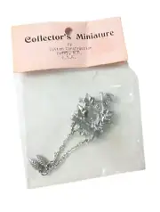 Dollhouse Collectors Miniature Cuckoo Clock Pendulum Clock Metal Silver Tone New