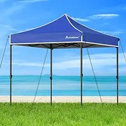 [ALFORDSON] 3 x 3m Gazebo Marquee High Adjustable Blue Color, Pop-up Canopy Camping Shelter Shade with Steel Frame for Wedding Party, Pavilion with Pegs, Ropes & Carry Bag