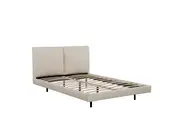 Lara Leatherette Floating Bed with LED Light Double Size Modern Grey
