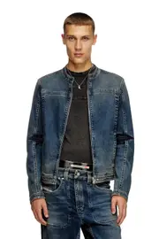 [Diesel] Diesel - Moto jacket in Rehab denim - Denim Jackets - Man - Blue L Blue