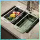 &#x1f4c3;附發票 廚房伸縮瀝水架家用洗菜盆瀝水籃塑料水槽濾水籃水池菜籃子置物架24(272元)