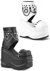 Pleaser Demonia WAVE-22 6" Wedge Platform Bootie Sandal, Back Zip