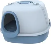 Fzaqwen Hooded Cat Potty Tray for Small with Corridor Design, Blue