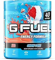 G Fuel Snow Cone Game-Changing Elite Energy Powder, Sharpens Mental Focus and Cognitive Function, Zero Sugar, Supports Immunity and Enhances Mood 9.8 oz (40 Servings)