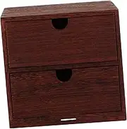 jojofuny 1pc Box Drawer Storage Box Bins Vintage Desktop Tray Drawers Organizer Finish Antique Chest Storage Boxes with Lids Stackable Storage Rustic Wooden