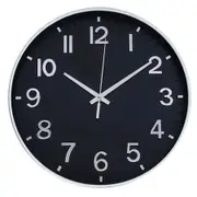 Modern Wall Clocks Battery Operated,12 inch Silent Non Ticking Round Clock for Wall,Wall Clock for Kitchen Bedroom Living Room Office Classroom Decor (Black and Silver)