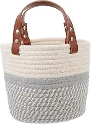 CONGARTENO Woven Cotton Rope Storage Basket Small Decorative Nursery Organizer for Keys Snacks and Cosmetics Versatile Home Storage for Clean and Tidy Spaces