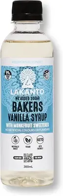 Lakanto Monkfruit No Sugar Added Baker'S Vanilla Syrup 300Ml