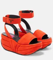[Pucci] Pucci Pucciami suede wedge platform sandals AU 7 orange