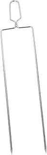 ibasenice Stainless Steel Meat Fork with Long Handle Shaped Grill Fork for BBQ Camping Outdoor Cooking Durable Scald Design for Skewering Roasting