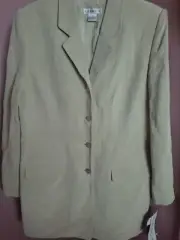 JOSEPHINE CHAUS SILK BLAZER JACKET Size 16 Long Button Lined MSRP $184 Haze NEW