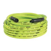 Lightweight 3/8"x50' Lay Flat Flexible Hybrid Polymer Air Hose Aluminum Fittings