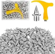 [YUNVI] 1/4 Inch Track Spikes, Stainless Steel Pyramid Shoe Spikes with Spike Wrench for Track and Cross Country,Replacement Spikes for Sprint Sports Short Running Shoes